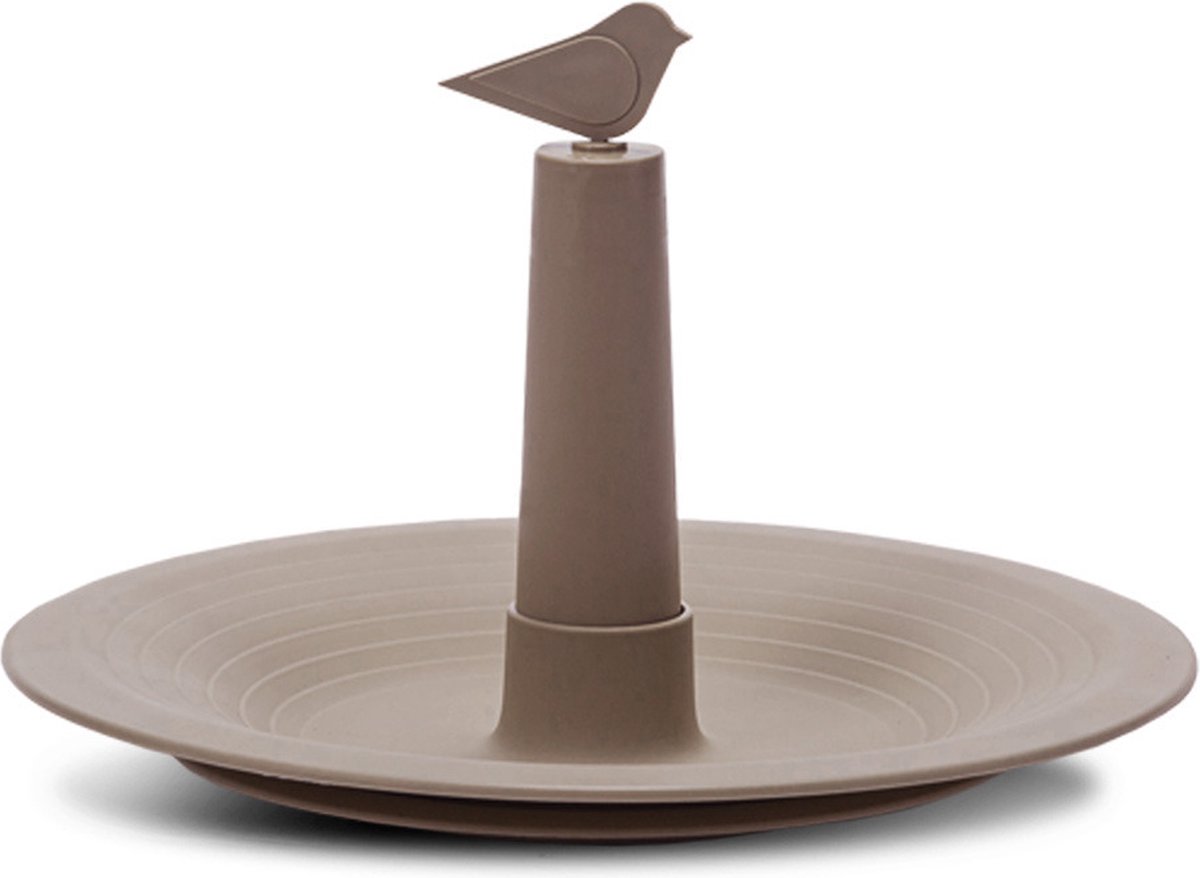 Meuwissen Agro voederschaal/vogelbad Goldfinch - taupe - 32 x 22 cm - kunststof - staand - demonteerbaar