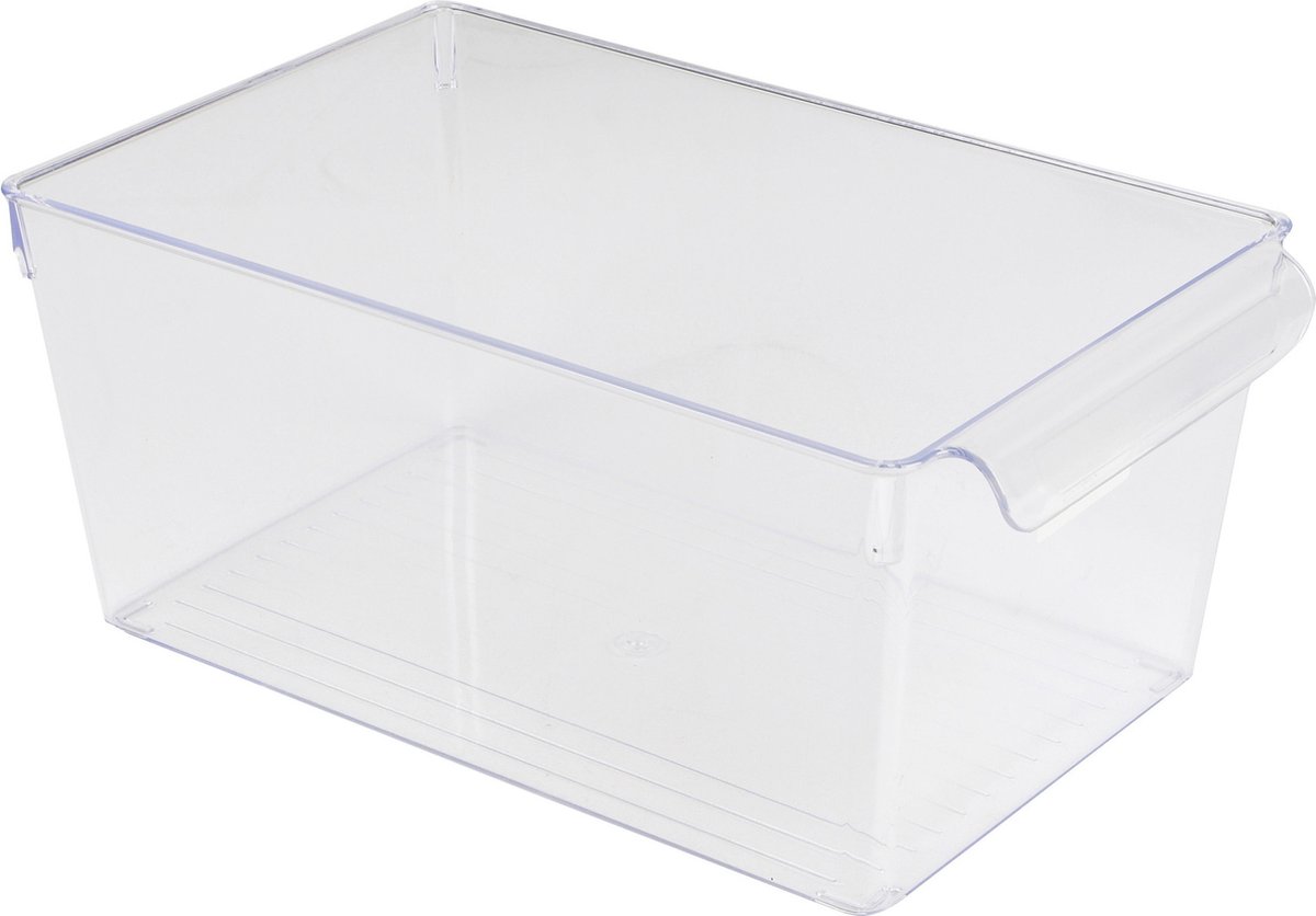 Urban Living Koelkast/keuken organizer mand/bak - transparant - kunststof - L32 x B20 x H14 cm - groente/fruit lade - 9 liter