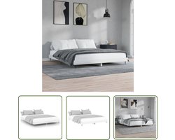 vidaXL Bedframe - Slaapcomfort - Bedframe bewerkt hout hoogglans wit 120x200 cm - Tweepersoonsbed - Witte Bedbank - Houten Bedframe