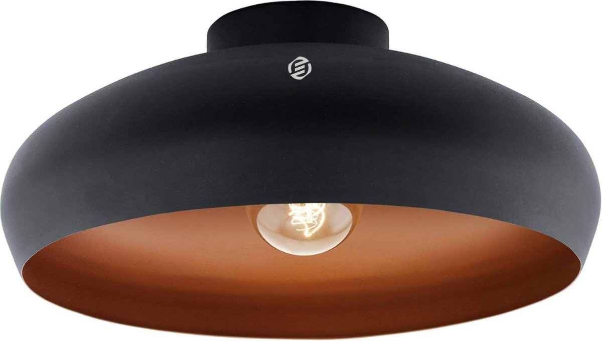 Equivera Plafonaire Lamp - Lamp - Plafond Lamp - Plafonnaire Lamp - Plafondlamp Zwart/Koper