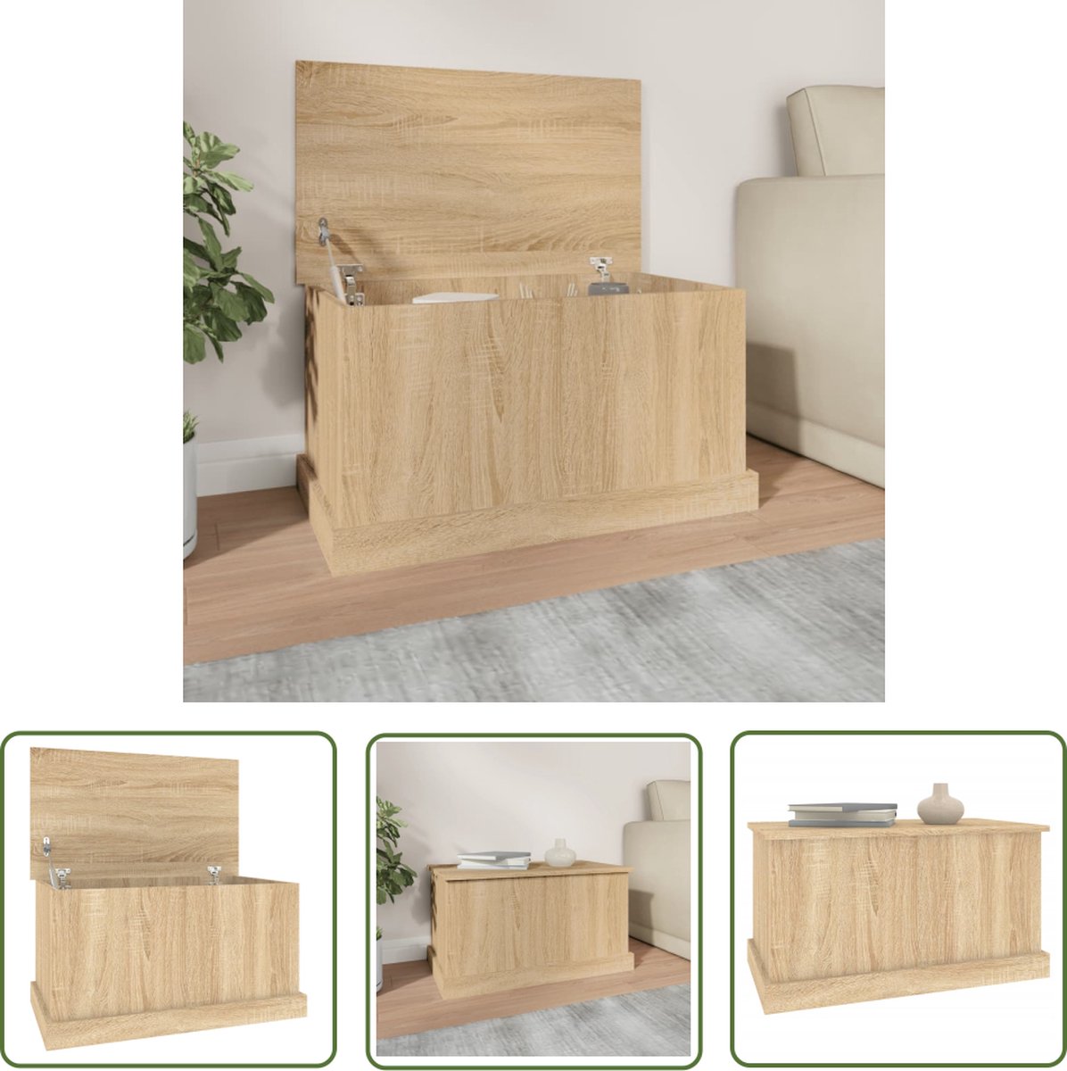 The Living Store Dekenkist - Sonoma Eiken - 70 x 40 x 38 cm - Duurzaam materiaal