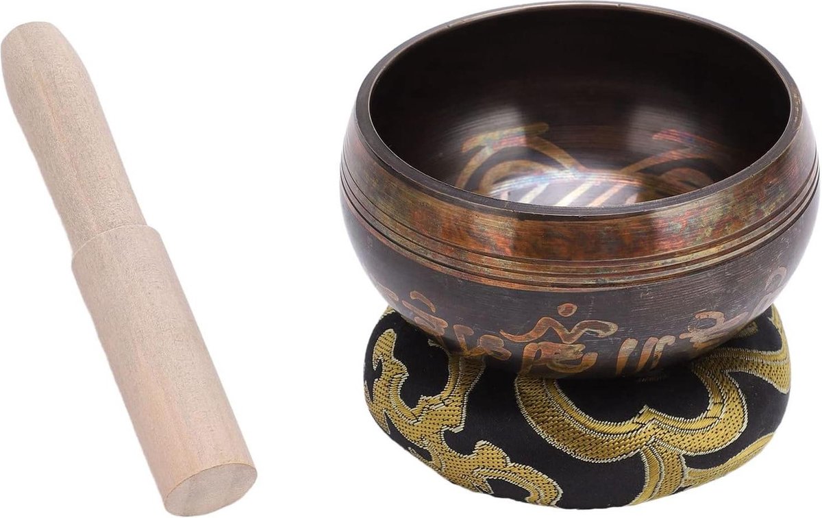 Klankschaal Set - Handgemaakte Tibetaanse Klankschaal - Meditatie en Yoga - Boeddha Klankschaal - Spiritueel Decor