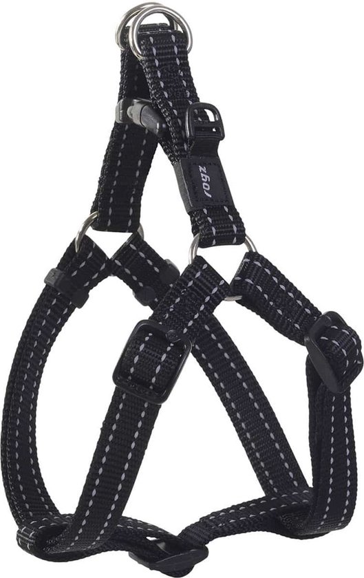 Rogz For Dogs Nitelife Step-In Hondentuig - 11 mm x 27-38 cm - Zwart