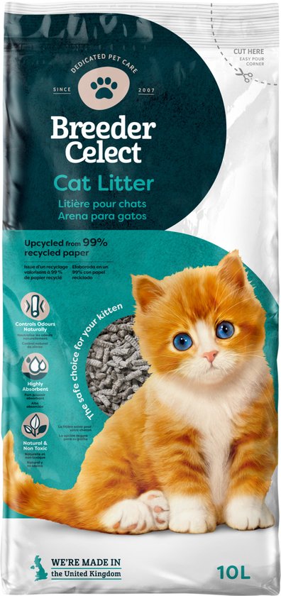 BreederCelect Kattenbakvulling - 100% Gerecycled - 10 l