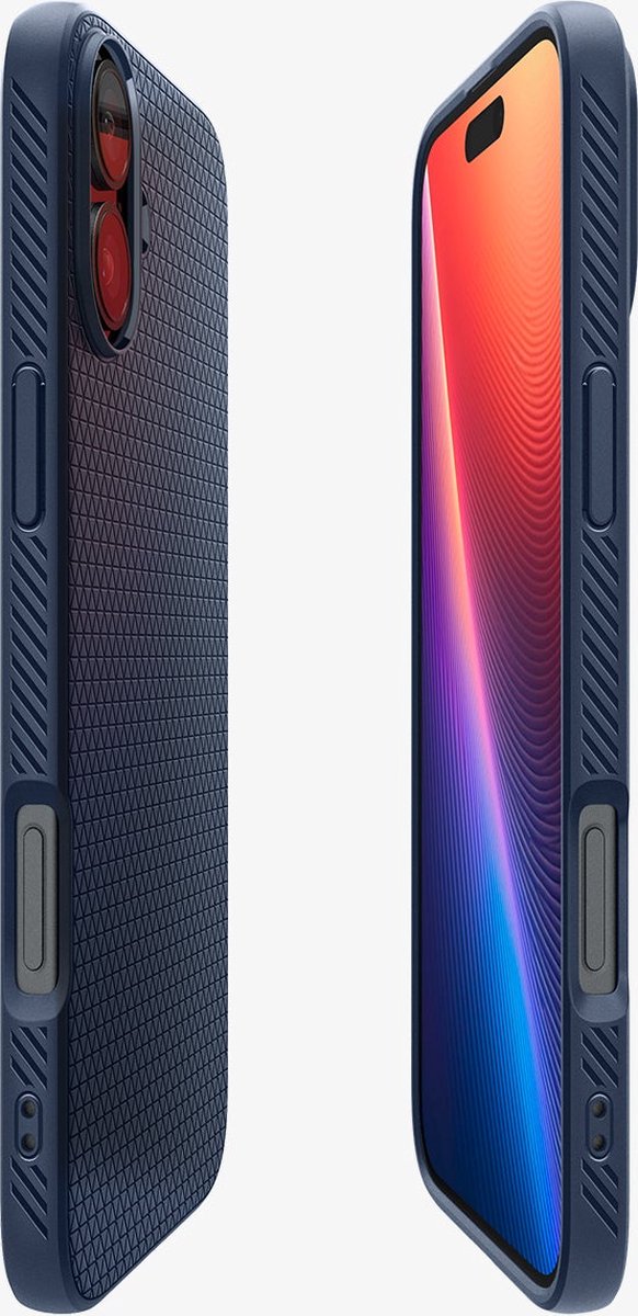 iPhone 16 Plus Hoesje TPU Blauw Flexibel Mat Anti-Schok Spigen Liquid Air Bescherming Cover - Afbeelding 4