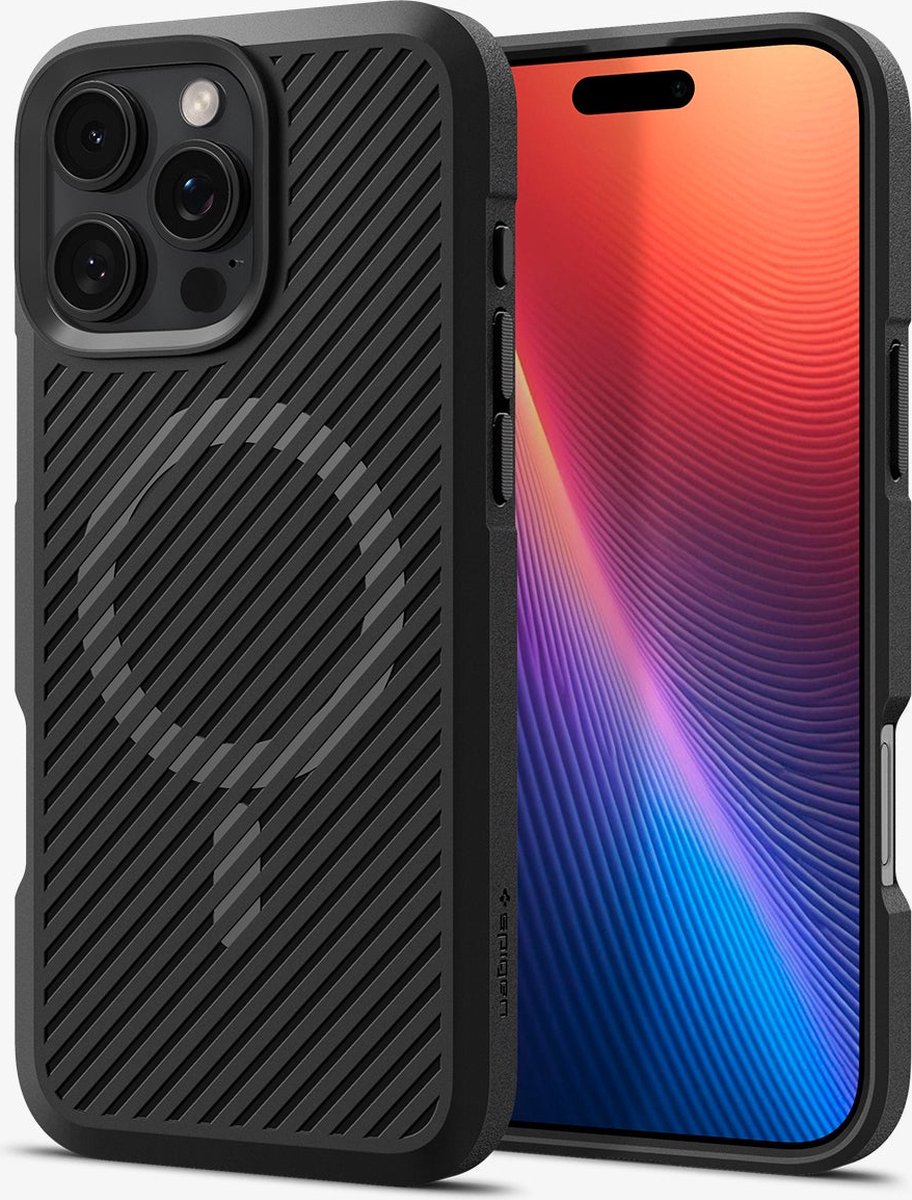 iPhone 16 Pro hoesje Spigen Core Armor zwart TPU schokbestendig Air Cushion MagSafe compatibel - Afbeelding 5