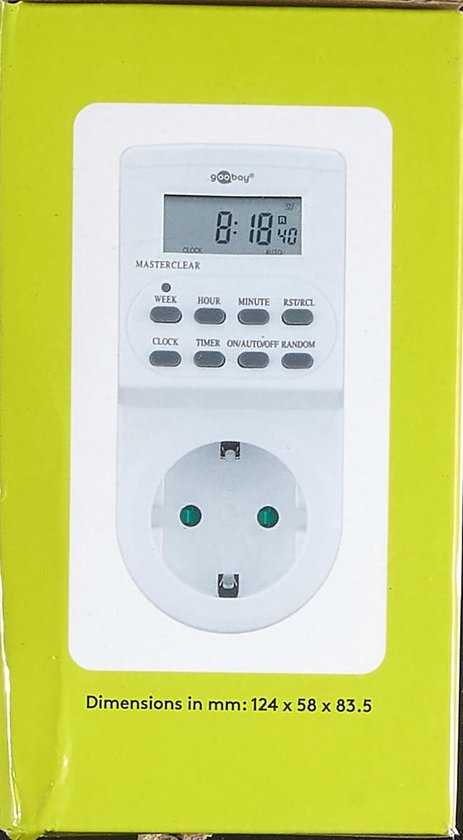 Goobay 55545 2x digitale tijdschakelklok / IP44 / programmeerbaar/indoor en outdoor/LCD-display/gemakkelijk te bedienen / -10 °C - 40 °C/continu gebruik mogelijk/back-up accu voor 4 dagen