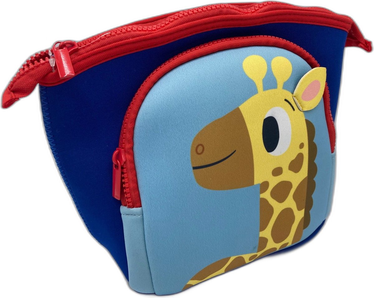 Toilettas Giraffe voor Kinderen - Foam - 2 vakken - Ritsen - 26x12x22cm