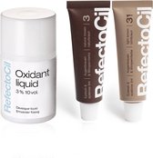 RefectoCil 2 stuks - nr. 3 Natuurbruin en nr. 3.1 Lichtbruin + 100ml Oxidant
