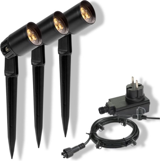 Garden Lights: Neso Tuinspot 12 Volt Set (3st) - Zwart van Garden — afbeelding 3