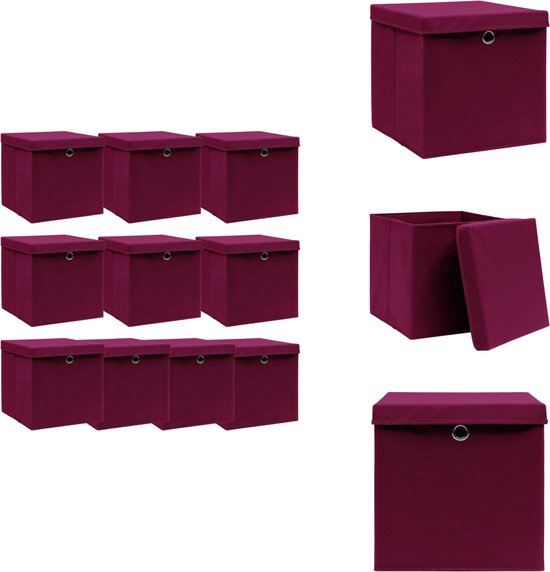 vidaXL Opbergboxen 10 st 28x28x28 cm nonwoven stof babyblauw