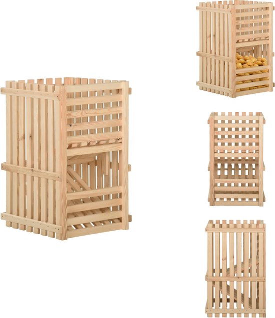 ARTECSIS voorraaddoos voor groenten en fruit, stapelbare voorraaddozen met geventileerd deksel voor aardappelen, uien, voorraadbakken met etiketten, 29x19x19cm 7,7L, Donkerblauw, Set van 2