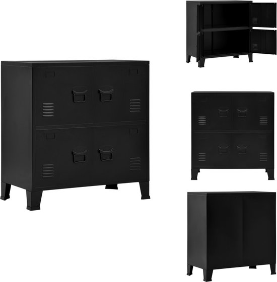 Metalen kast Karlskrona 101,5x42,5x40 cm zwart [en.casa