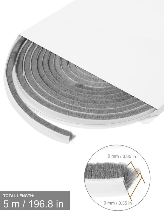 Bande d'étanchéité pour Portes et Fenêtres - Bande d'étanchéité autocollante de 5 m pour isolation thermique et phonique