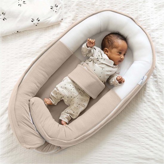 Doomoo Cocoon - Babynestje - Organisch Katoen - 74 x 46 cm - Tetra Jersey Sand