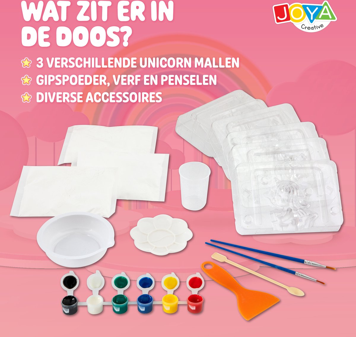 Unicorn Gips Gieten Kinderen - Knutselen voor Kinderen - Vormpjes, Verf en Penselen - Joya Creative — afbeelding 4