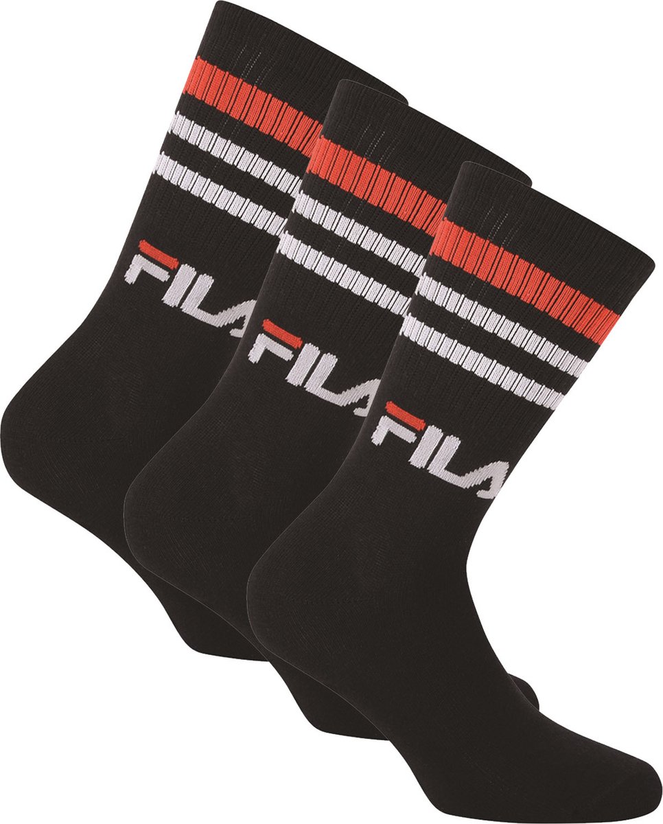 Fila Uni Normal socks unisex 3-pack Zwart
