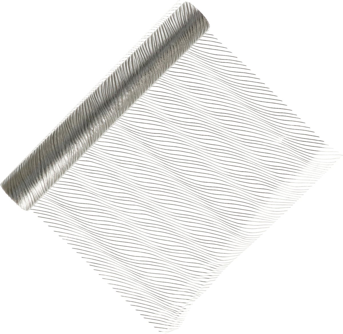 Home & Styling Decoratie stof/tafelloper - zilver - strepen - 30 x 500 cm - tafelkleden