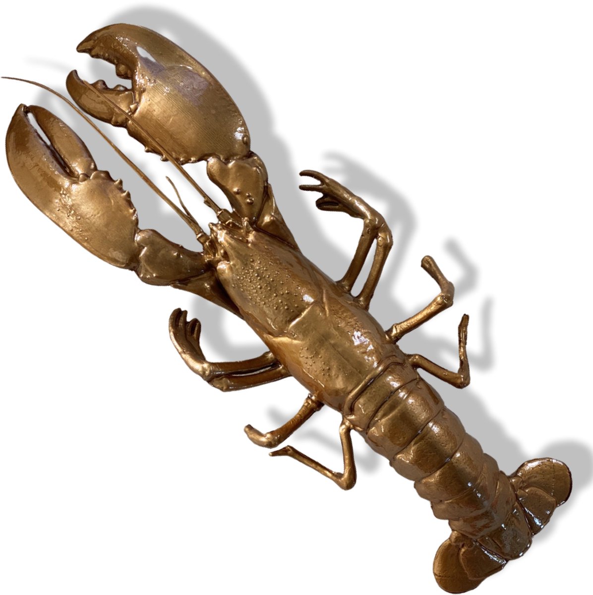 ORGNL Art Design - Wanddecoratie - Epoxy kreeft - warm goud - 50x18 cm