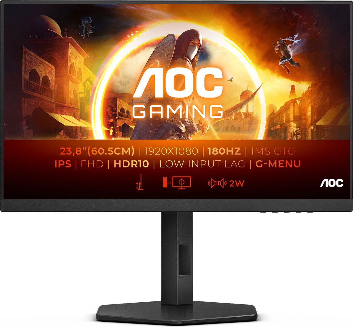 AOC 24G4XE - Full HD Fast IPS Gaming Monitor - 180hz - Speakers - 24 inch