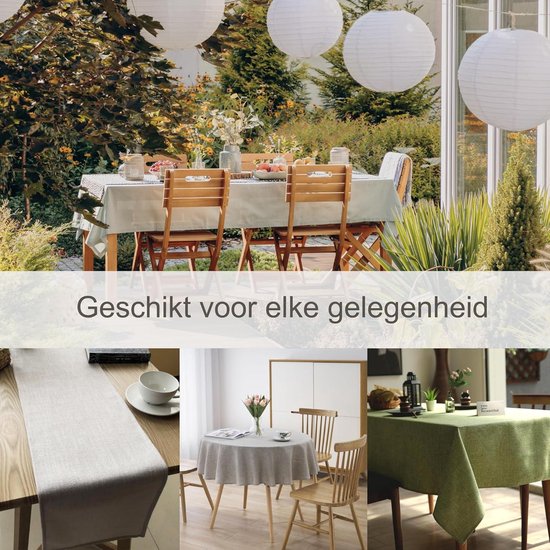 JIUZHEN Tafelkleed, beige, afwasbaar tafelkleden in linnenlook