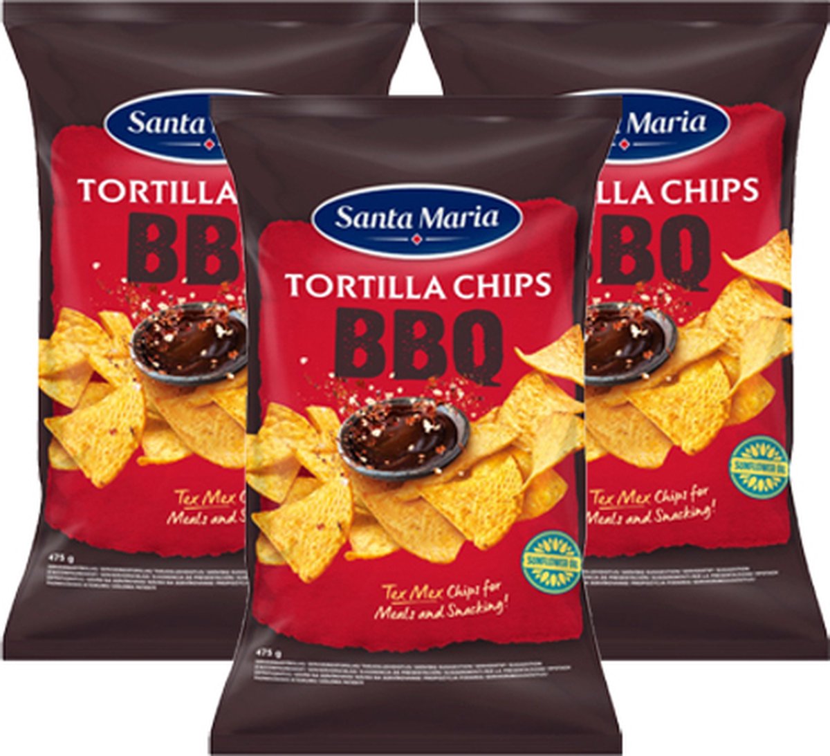 Santa Maria - Tortilla Chips BBQ - 3x 475g