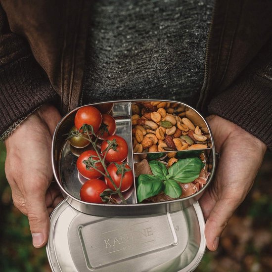 Broodtrommel Van Roestvrij Staal, Lekvrij, Lunchbox 800 Ml, Met Een Lepel Snapsluiting Robuuste Bento Box Voor Werk Picknick Voor Volwassenen En Kinderen Oranje