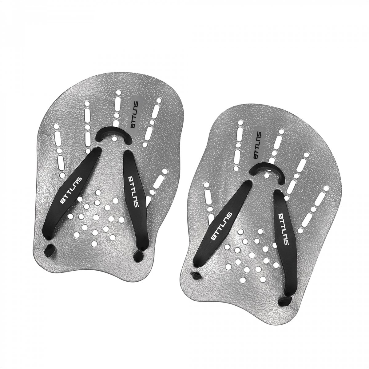 BTTLNS Handpeddels - Perfecte pasvorm - Perfectioneer je zwemtechniek - Zwempaddles - Alle niveau's - Meer zwemkracht - Trireme 1.0 - Zilver - L-XL