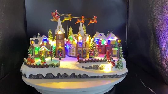 Avilia Geanimeerd kerstdorp met ledverlichting en kerstmuziek, ideaal