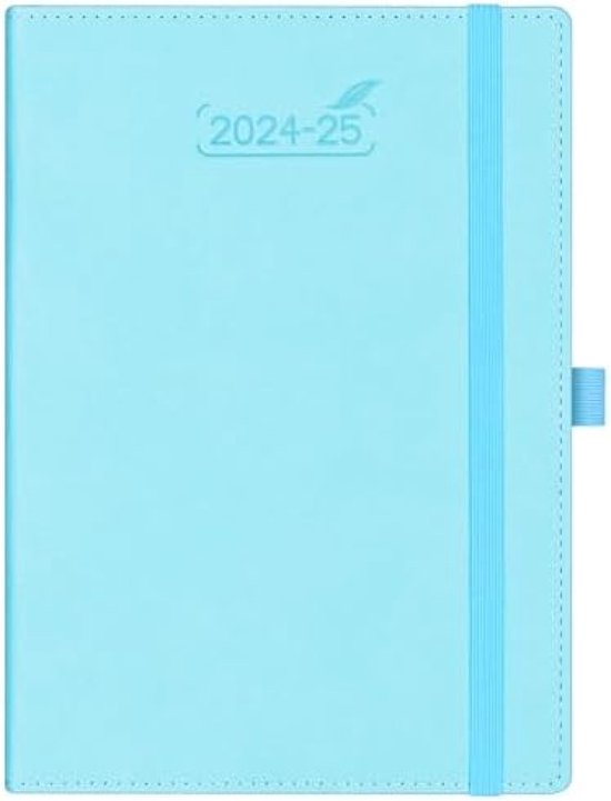 Foto: 18 maanden zakagenda 2024 2025 a5 pu leer hardcover weekkalender juli 24 tot 25 1 week 2 pagina s planner met penhouder