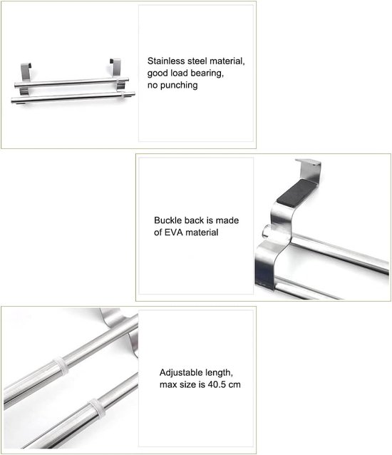 Wandmontage roestvrijstalen magnetronrek - 40,6 cm diepe rekken voor