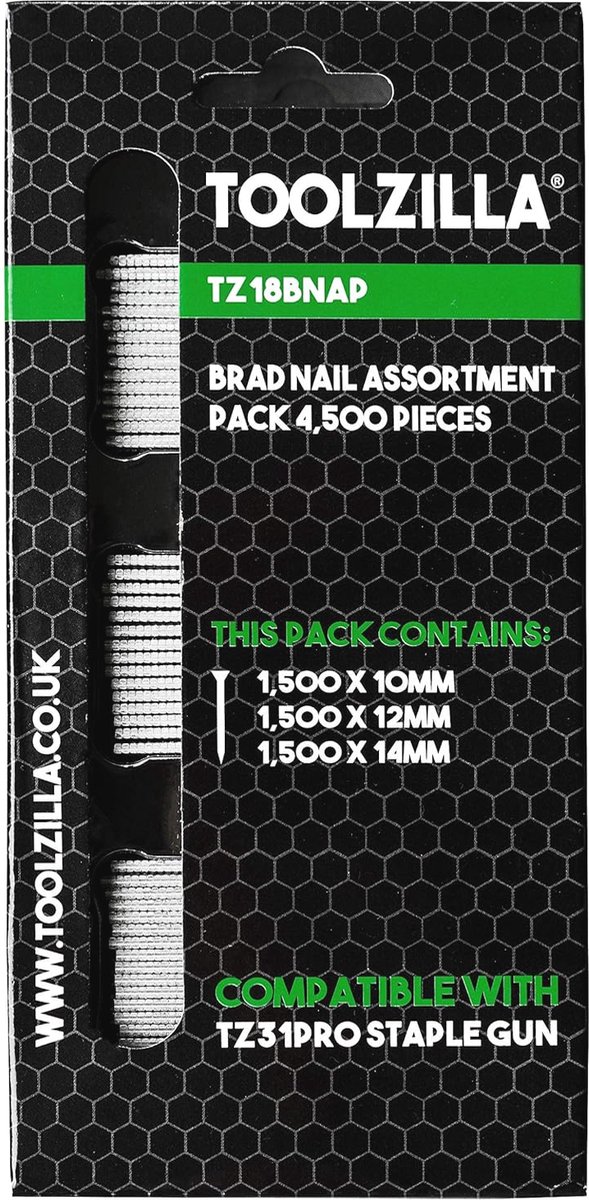 Assortimentspakket Brad Nails - 4500 Stuks voor Nagelpistool en Nietpistool - Heavy Duty Gecoat