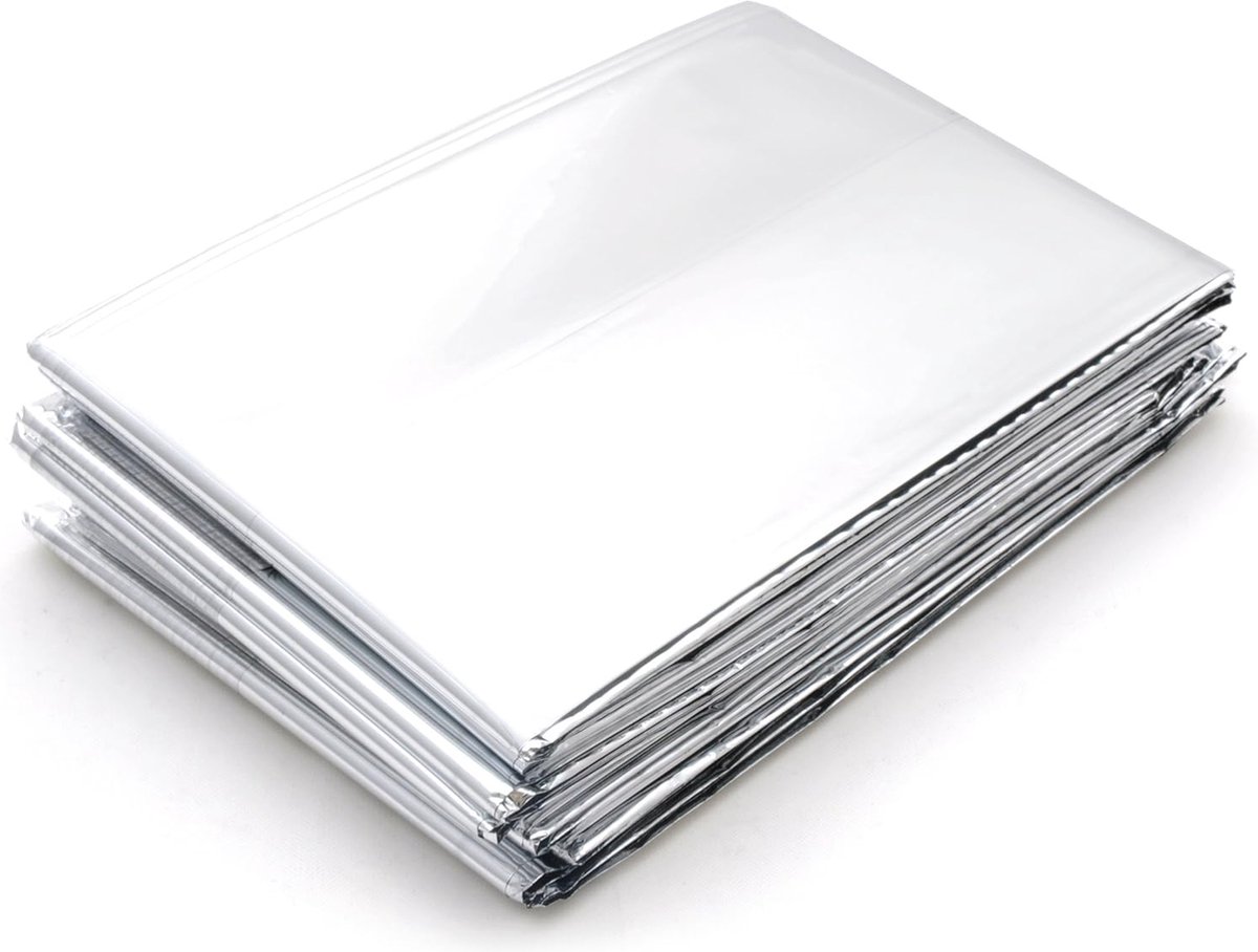 Reddingsdeken van warmte-isolerende aluminiumfolie 215 cm x 90 cm voor noodsituaties