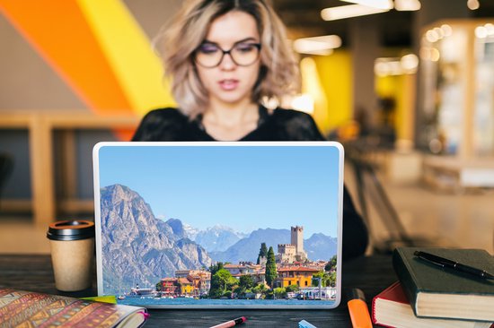 Autocollant pour ordinateur portable - 15,6 pouces - Lac de Garde - Berg - Ville - 36x27,5cm - Autocollants pour ordinateur portable - Skin pour ordinateur portable - Housse