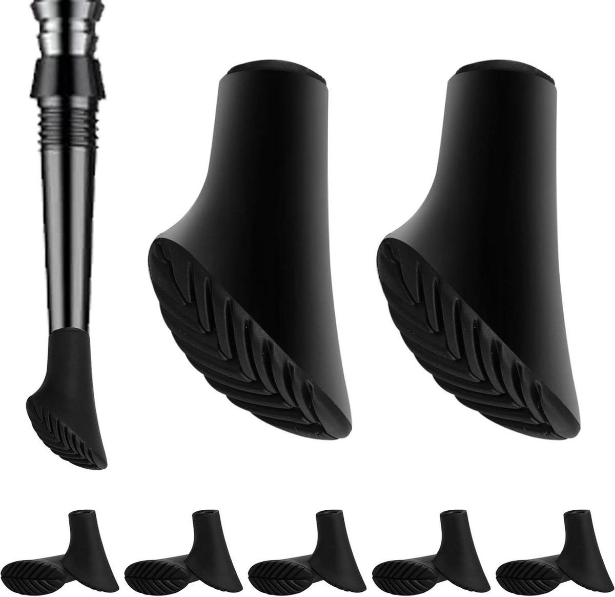 Wandelstok 12 stuks Nordic Walking stokken rubberen buffers-wandelstokken opzetstukken met 10 mm diameter