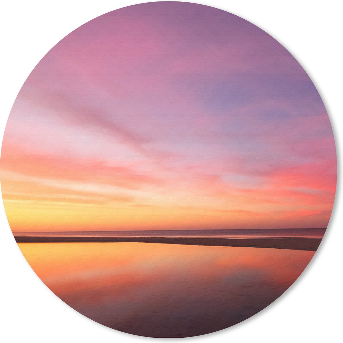 Muismat rond 50x50 cm - Mousepad Zee - Kleuren - Zon - Ronde muismatten
