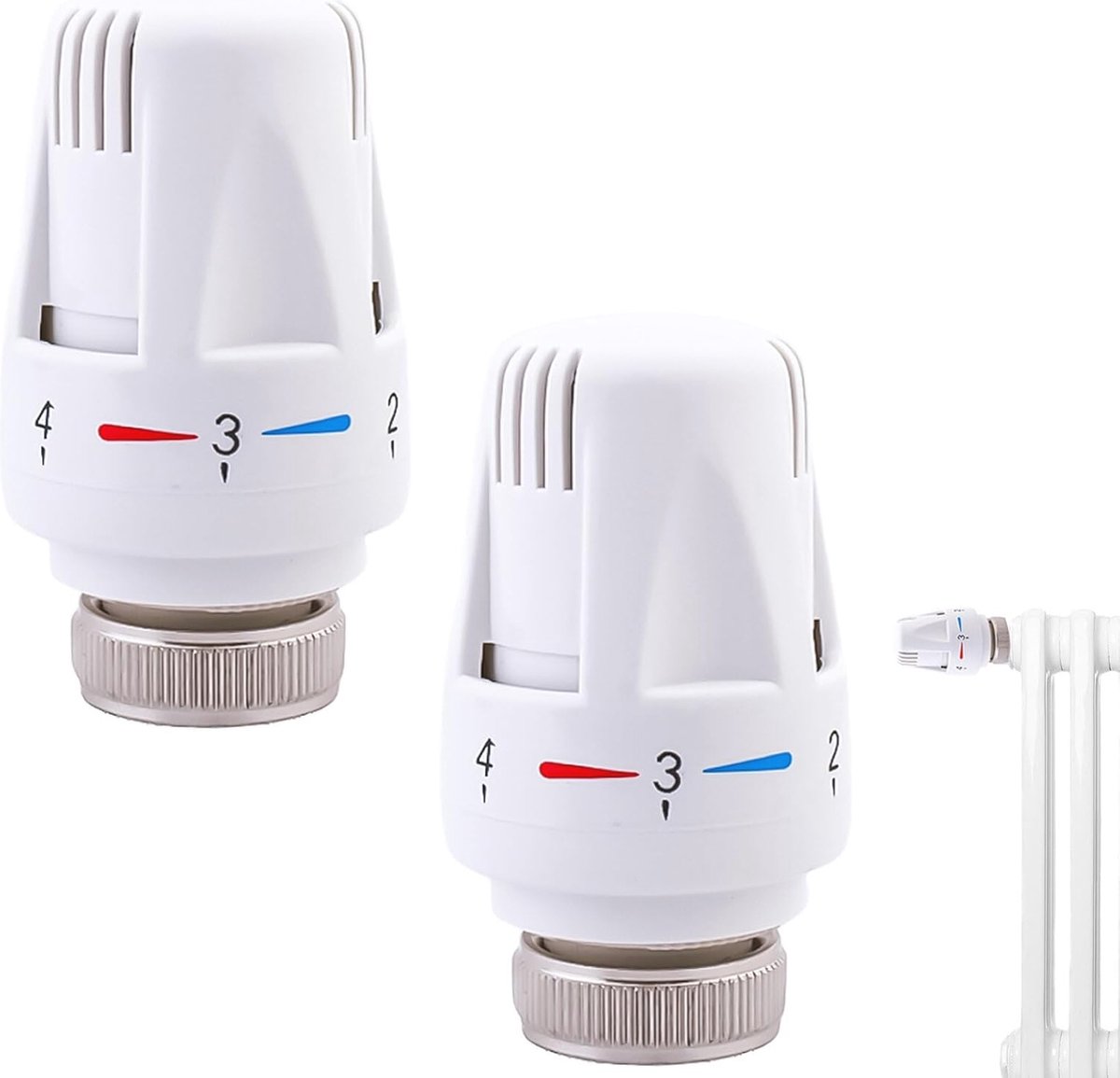 Thermostaatkop voor radiatorventielen - 2 stuks, M30 x 1,5, met vorstbescherming voor optimale temperatuurregeling