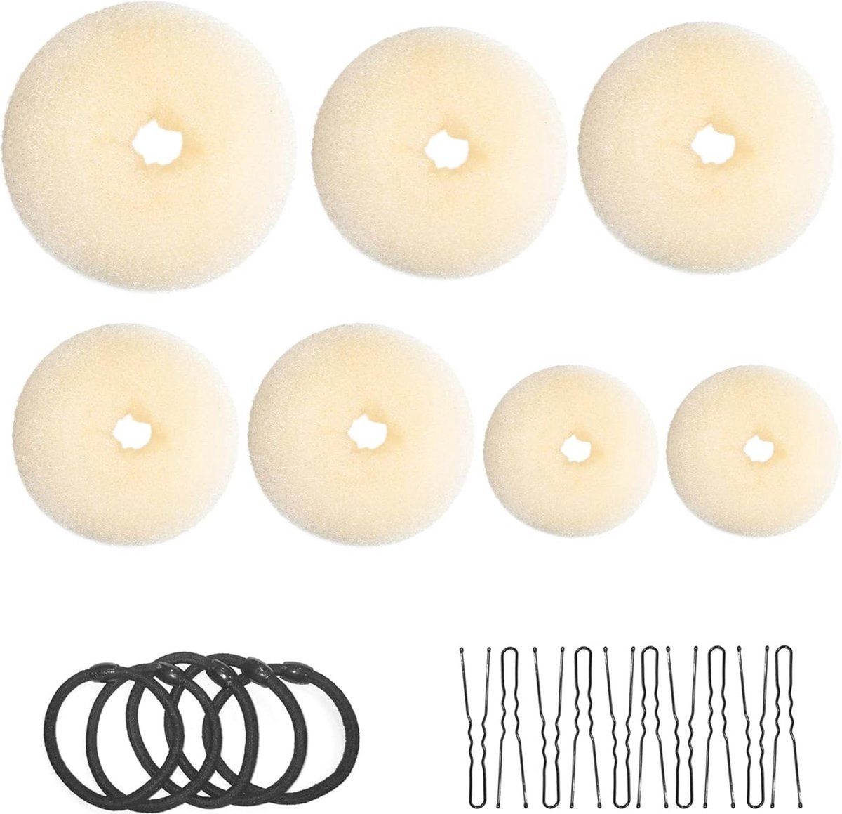 Ringvormige donut broodbakmachine set - 7-delig met U-vormige clips en bungee-haarsnoeren