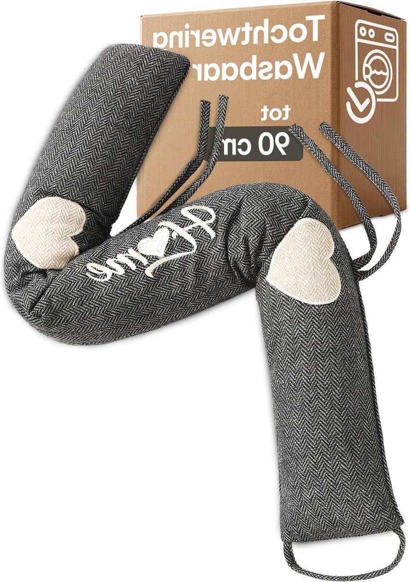 Tochtstrip voor deuren 90cm Wasbaar Energiebesparend Extra zwaar Voor deuren en ramen Grijs