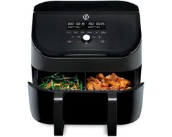Equivera Dubbele Airfryer - Dubbele Mand - Dual Cook - Heteluchtfriteuse - Verschillende Programma's - Dual Zone - Mega