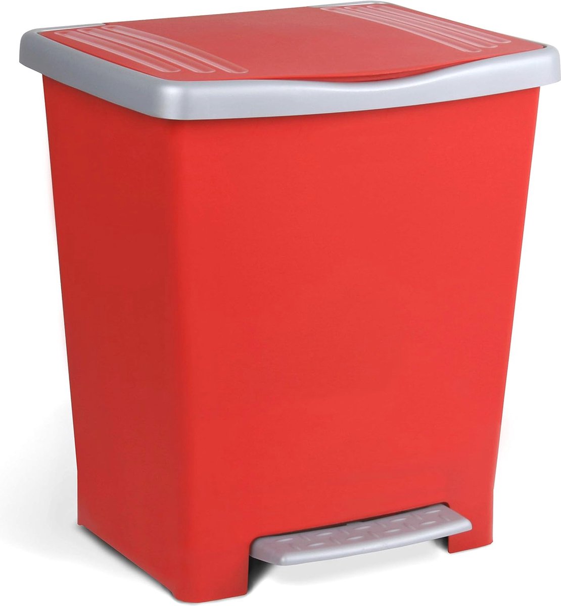 Pedaalemmer 23L - Modern en Functioneel Design in Rood en Grijs