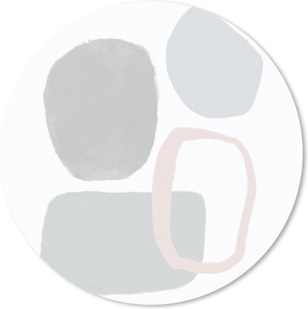 Muismat rond 30x30 cm - Mousepad Line art - Abstract - Pastel - Ronde muismatten