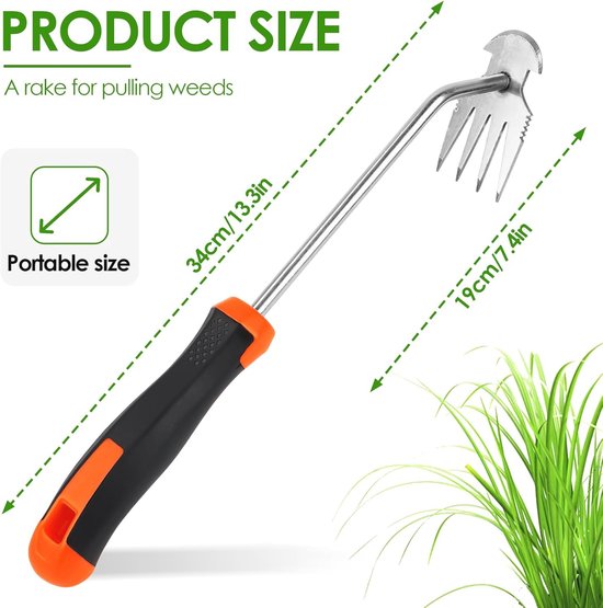 Tuinwerk Onkruidsteker - Handgereedschap voor Effectieve Onkruidverwijdering met Rubberen Grip van Fiskars — afbeelding 3