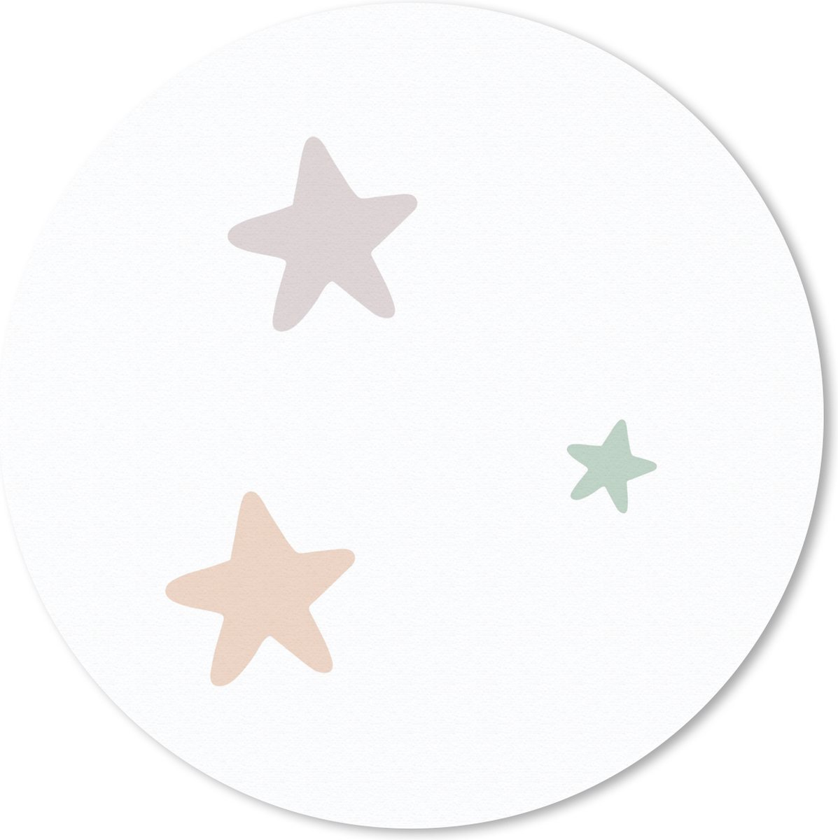 Muismat rond 40x40 cm - Mousepad Sterren - Pastel - Meiden - Jongens - Kinderen - Ronde muismatten