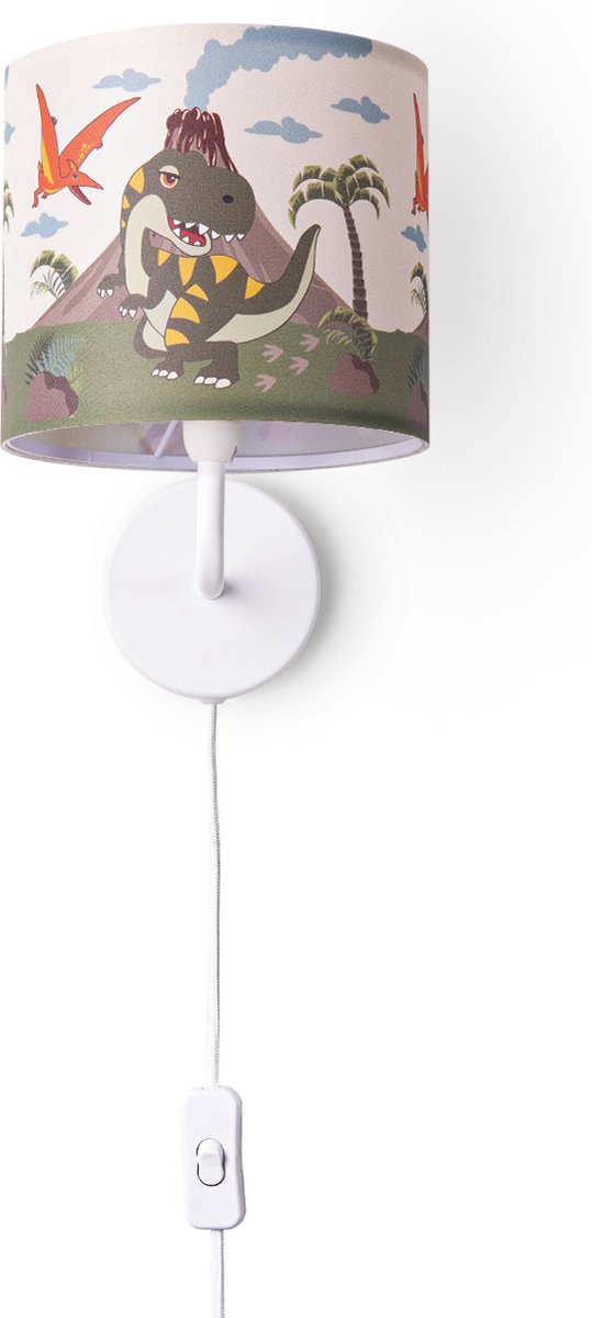 Paco Home Tafellamp Kinderkamer Nachtkastje Lamp Stoffen Lampenkap Wandlamp Rond Dieren