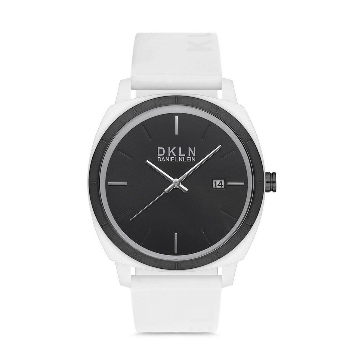 Daniel Klein DK.1.12650-2 - Horloge - Analoog - Mannen - Heren - siliconen band - rond - Wit - Zwart