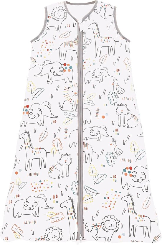 Chilsuessy Sommerschlafsack Baby Schlafsack 0.5 Tog Kleine Kinder Schlafanzug ohne Ärmel für Sommer und Frühling 100% Baumwolle, 0.5 Tog/Garten, 90/Baby Höhe 90-105cm