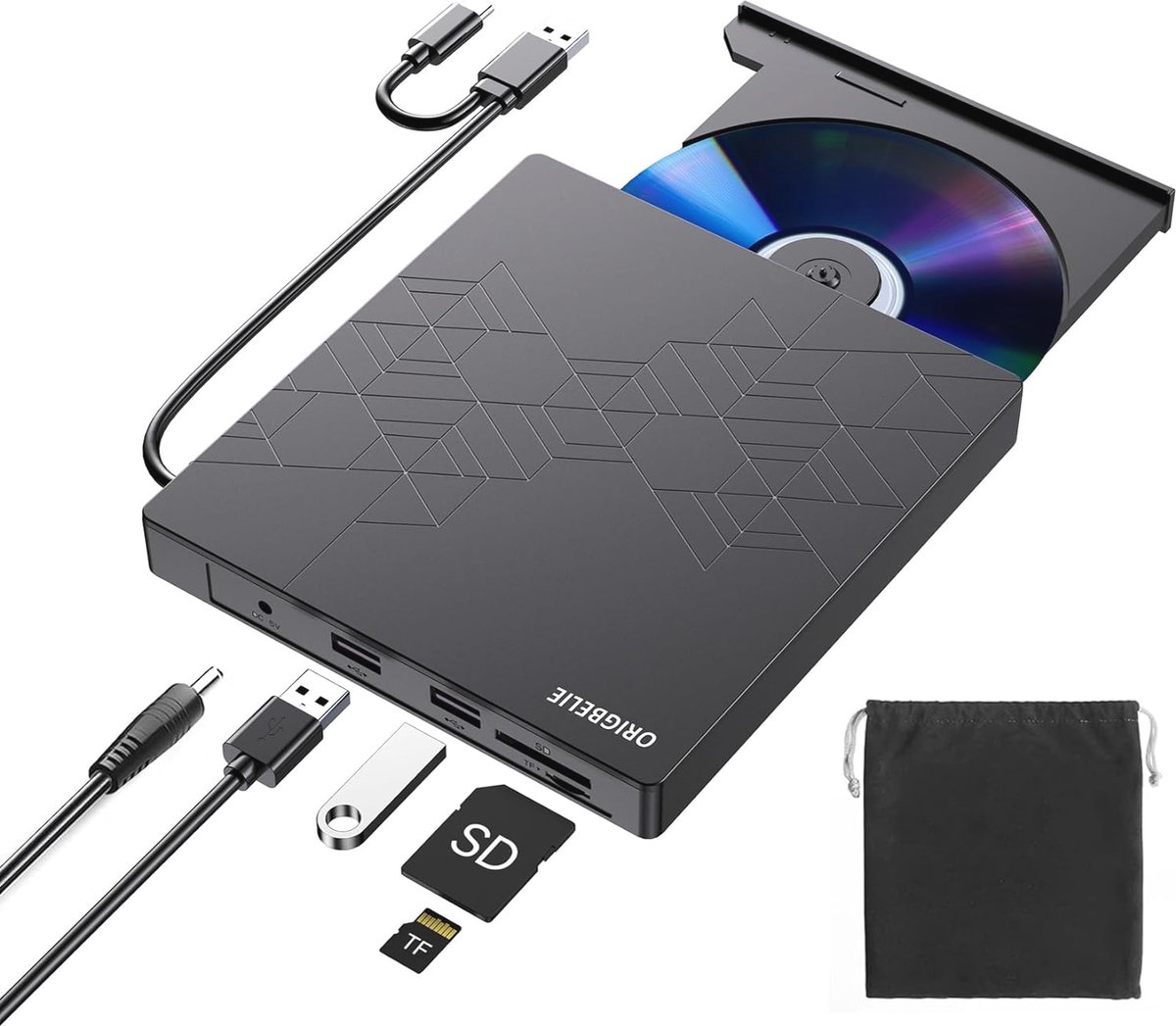 Externe USB 3.0 CD/DVD-speler voor PC en Laptop - Plug & Play DVD-brander