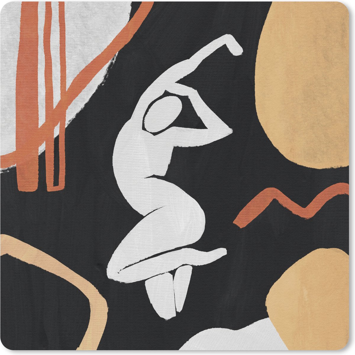 Muismat 30x30 cm - Mousepad Vrouw - Figuur - Abstract - Muismatten