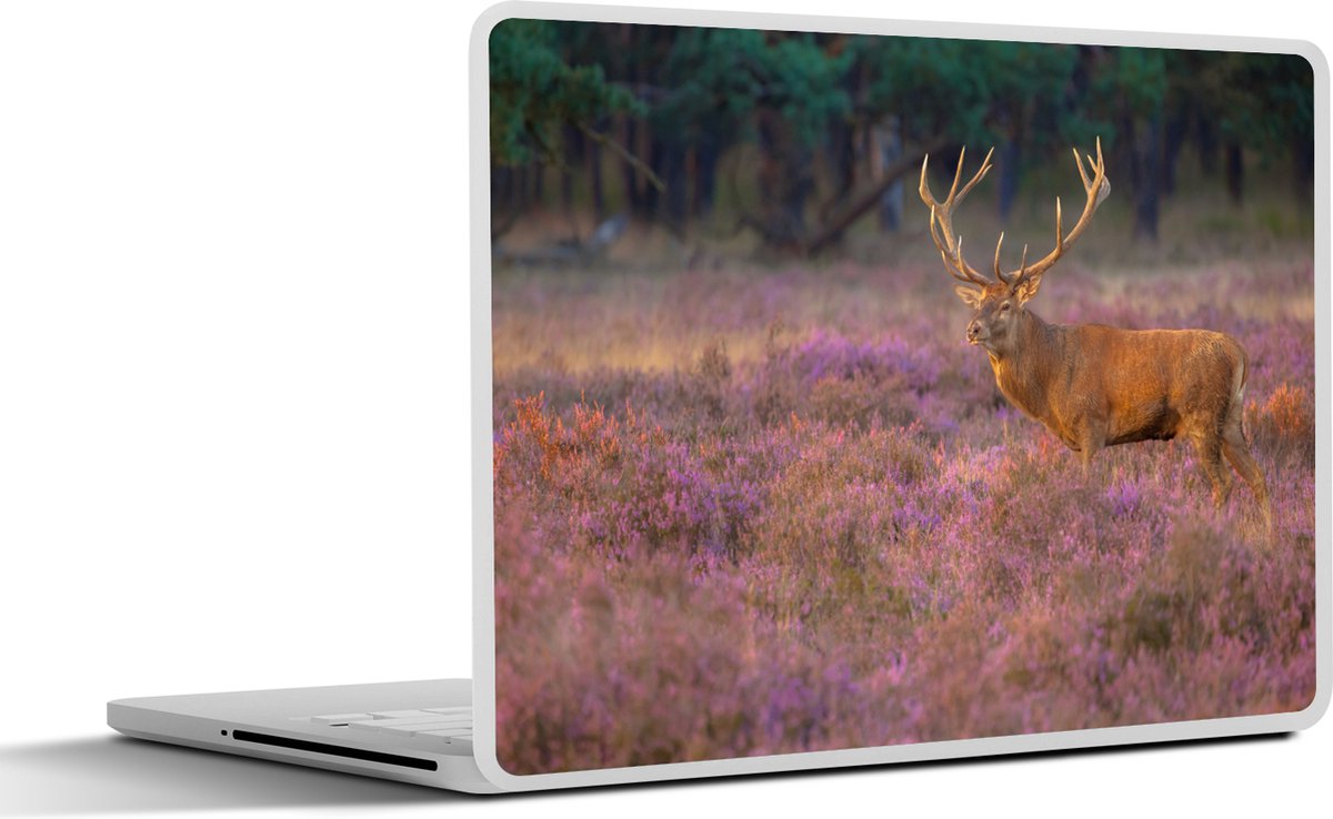 Laptop sticker - 14 inch - Hert - Nederland - Bloemen - Veluwe - 32x5x23x5cm - Laptopstickers - Laptop skin - Cover